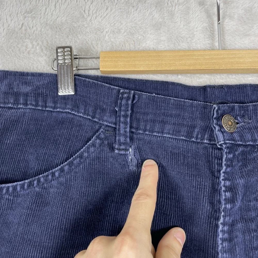 Vtg Levis 646 Bell Bottom Pants Mens 36x28 Corduroy Navy Blue 70s TALON *read*